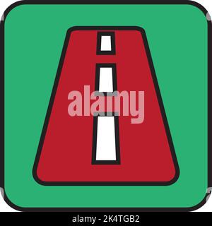 Rote Straße, Illustration, Vektor auf weißem Hintergrund. Stock Vektor