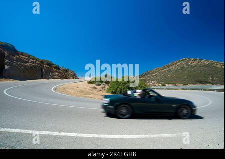 Straße SP 18, Capo Boi, Villasimius, Sardinien, Italien Stockfoto