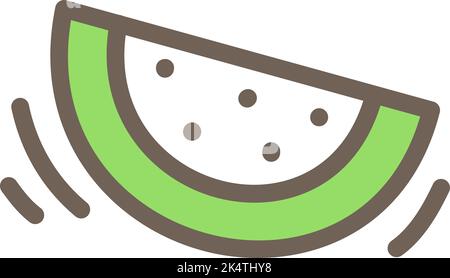 Heiße Tage Wassermelone, Illustration, Vektor auf weißem Hintergrund. Stock Vektor