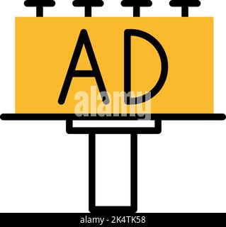 Anzeigen Bilboards, Illustration, Vektor auf weißem Hintergrund. Stock Vektor