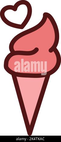 Valentinstags-Eis, Illustration, Vektor auf weißem Hintergrund. Stock Vektor