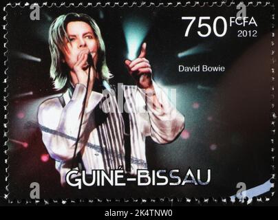 David Bowie auf der Briefmarke von Guinea Bissau Stockfoto