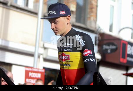 Tim Merlier von Alpecin - Deceuninck während des Binche - Chimay - Binche 2022, Memorial Frank Vandenbrouck Radrennen am 4. Oktober 2022 in Binche, Belgien - Foto Laurent Lairys / DPPI Stockfoto