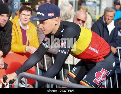 Tim Merlier von Alpecin - Deceuninck während des Binche - Chimay - Binche 2022, Memorial Frank Vandenbrouck Radrennen am 4. Oktober 2022 in Binche, Belgien - Foto Laurent Lairys / DPPI Stockfoto