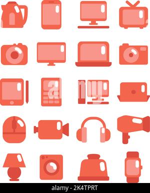 Elektrogeräte, Illustration, Vektor auf weißem Hintergrund. Stock Vektor