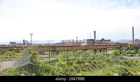 Industrielandschaft in Gijón, Fürstentum Asturien, Spanien, Europa Stockfoto