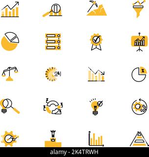 Datenanalyse, Illustration, Vektor auf weißem Hintergrund. Stock Vektor