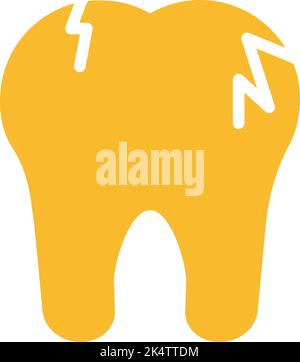 Gebrochener Zahn, Illustration, Vektor auf weißem Hintergrund. Stock Vektor