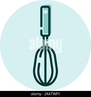 Küchenbesen, Illustration, Vektor auf weißem Hintergrund. Stock Vektor