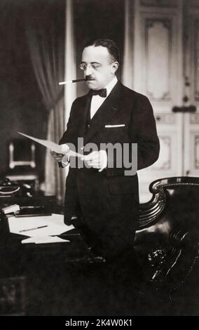 André Tardieu, 1876 - 1945. Vollständiger Name André Pierre Gabriel Amédée Tardieu. Drei Mal Premierminister von Frankreich. Stockfoto