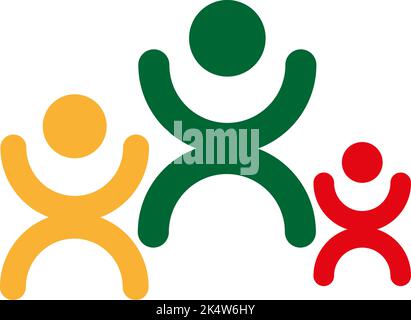 Smicircle Logo Familie, Illustration, Vektor auf weißem Hintergrund. Stock Vektor