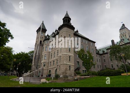 Blick auf das Hotel De Ville in Quebec, Kanada Stockfoto