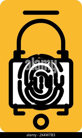 Mobile Touch id, Illustration, Vektor auf weißem Hintergrund. Stock Vektor