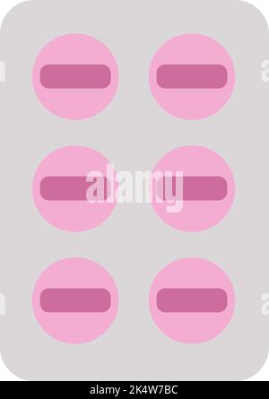 Merdicine Tabletten, Illustration, Vektor auf weißem Hintergrund. Stock Vektor
