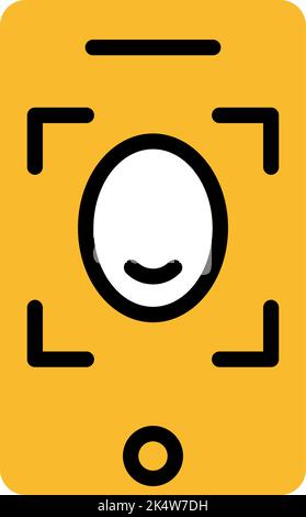 Mobile Face id, Illustration, Vektor auf weißem Hintergrund. Stock Vektor