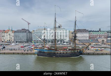 Altes schwedisches Segelschiff Göteborg in Helsinki, Finnland. Stockfoto