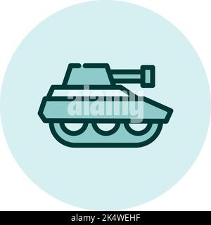 Militärpanzer, Illustration, Vektor auf weißem Hintergrund. Stock Vektor