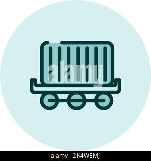 Zugwagen, Illustration, Vektor auf weißem Hintergrund. Stock Vektor