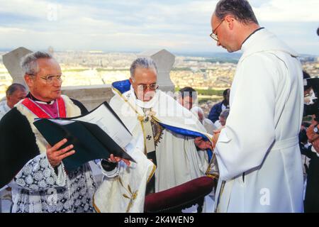 Segnung der Stadt Lyon durch Mgr. Balland, Erzbischof von Lyon, Lyon, Frankreich Stockfoto