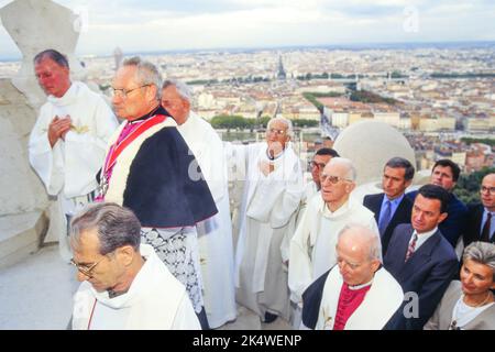 Segnung der Stadt Lyon durch Mgr. Balland, Erzbischof von Lyon, Lyon, Frankreich Stockfoto