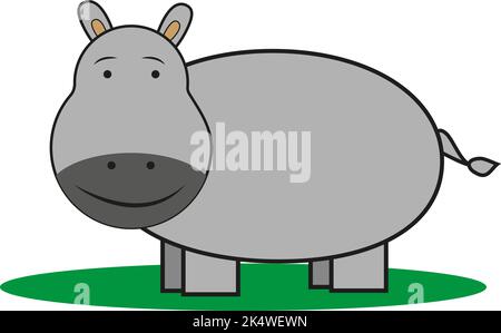 Baby Nilpferd, Illustration, Vektor auf weißem Hintergrund. Stock Vektor