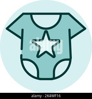 Babykleidung, Illustration, Vektor auf weißem Hintergrund. Stock Vektor