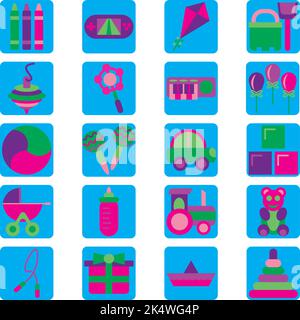 Kinderspielzeug, Illustration, Vektor auf weißem Hintergrund. Stock Vektor