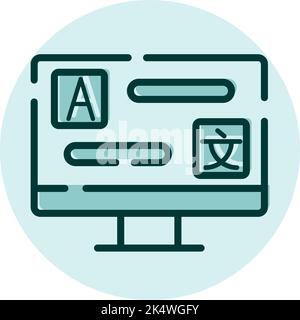 Online-Wörterbuch, Illustration, Vektor auf weißem Hintergrund. Stock Vektor