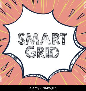 Text mit Inspiration Smart Grid. Konzeptfoto mit Betriebs- und Energiemaßnahmen einschließlich Zählern Stockfoto
