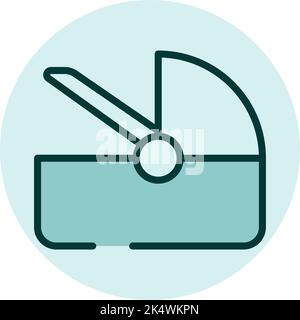 Babytragebett, Illustration, Vektor auf weißem Hintergrund. Stock Vektor