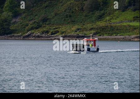 Die MV Carvoria überquert den Sound of Kerrera Stockfoto