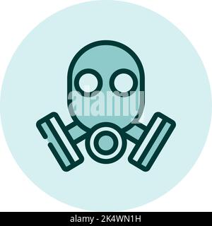 Notfallgasmaske, Abbildung, Vektor auf weißem Hintergrund. Stock Vektor