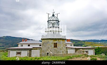 Leuchtturm Estaca de Bares, Gemeinde Mañon, A Coruña, Galicien, Spanien, Europa Stockfoto