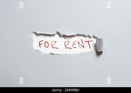 Konzeptionelle Bildunterschrift zur Miete. Konzept Bedeutung, wenn Sie Immobilien für den Kauf vorübergehend zur Verfügung stellen Stockfoto