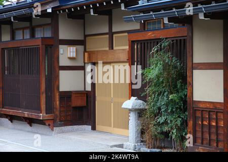 Furukawa Stadt in Hida, Präfektur Gifu, Japan. Alte japanische Holzarchitektur. Stockfoto