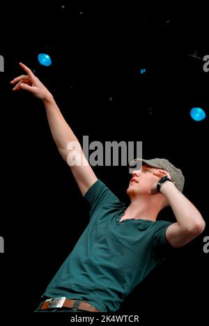 Isaac Slade - The Fray, V2007, Hylands Park, Chelmsford, Essex, Großbritannien - 18. August 2007 Stockfoto