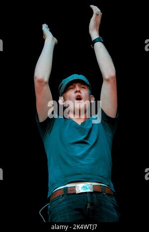 Isaac Slade - The Fray, V2007, Hylands Park, Chelmsford, Essex, Großbritannien - 18. August 2007 Stockfoto