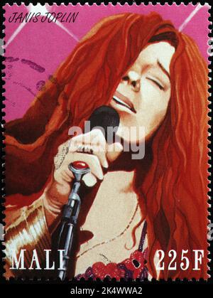 Janis Joplin auf Briefmarke IF Mali Stockfoto