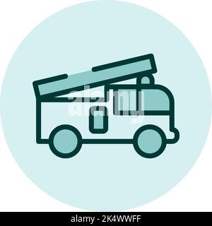 Notfeuerwagen, Abbildung, Vektor auf weißem Hintergrund. Stock Vektor