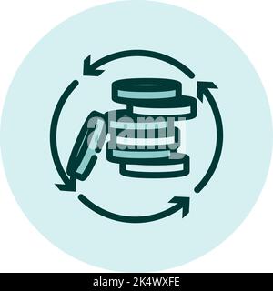 Anstieg der Unternehmenseinnahmen, Illustration, Vektor auf weißem Hintergrund. Stock Vektor