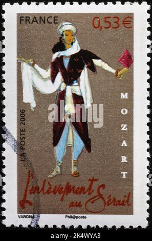 Oper „die Entführung aus dem Serail“ von Mozart auf Briefmarke Stockfoto
