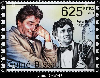 Peter Falk auf Briefmarke von Guinea Bissau Stockfoto