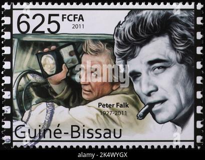 Peter Falk auf Briefmarke von Guinea Bissau Stockfoto