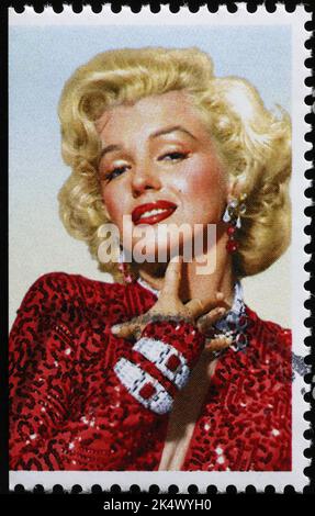 Bild von Marilyn Monroe auf Briefmarke Stockfoto