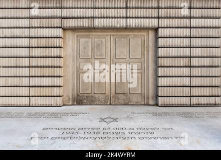 Holocaust-Mahnmal Judenplatz (Namenlose Bibliothek) für österreichische jüdische Opfer der shoah, Wien, Österreich Stockfoto