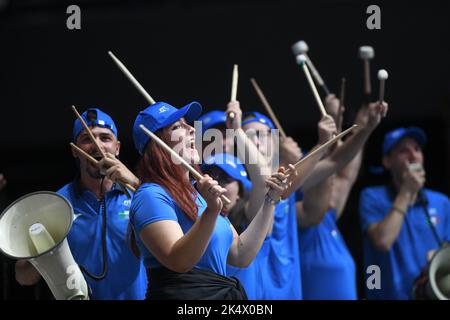 Italienische Fans bei den Davis Cup Finals, Gruppe A (Bologna) Stockfoto