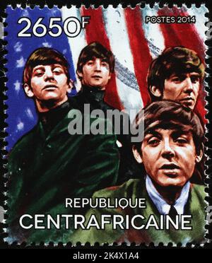 The Beatles' 1964 North American Tour auf Briefmarke Stockfoto