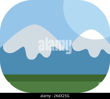 Zwei verschneite Berge, Illustration, Vektor auf weißem Hintergrund. Stock Vektor