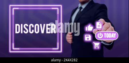 Konzeptionelle Bildunterschrift Entdecken. Business Overview Erhalten Sie zum ersten Mal in Ihrem ganzen Leben Einblick oder Wissen von Stockfoto