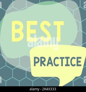 Text mit Inspiration Best Practice. Geschäftskonzept Selektiver Fokus bewährte Ideen für Erfolg und Effektivität Stockfoto
